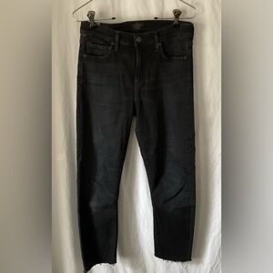 Citizens Of Humanity Black Ankle high rise slim Harlow size 26 distressed
